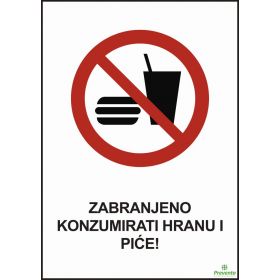 Zabranjeno konzumirati hranu i piće