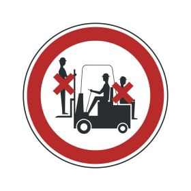 Zabranjeno voziti osobe na viličaru!-piktogram